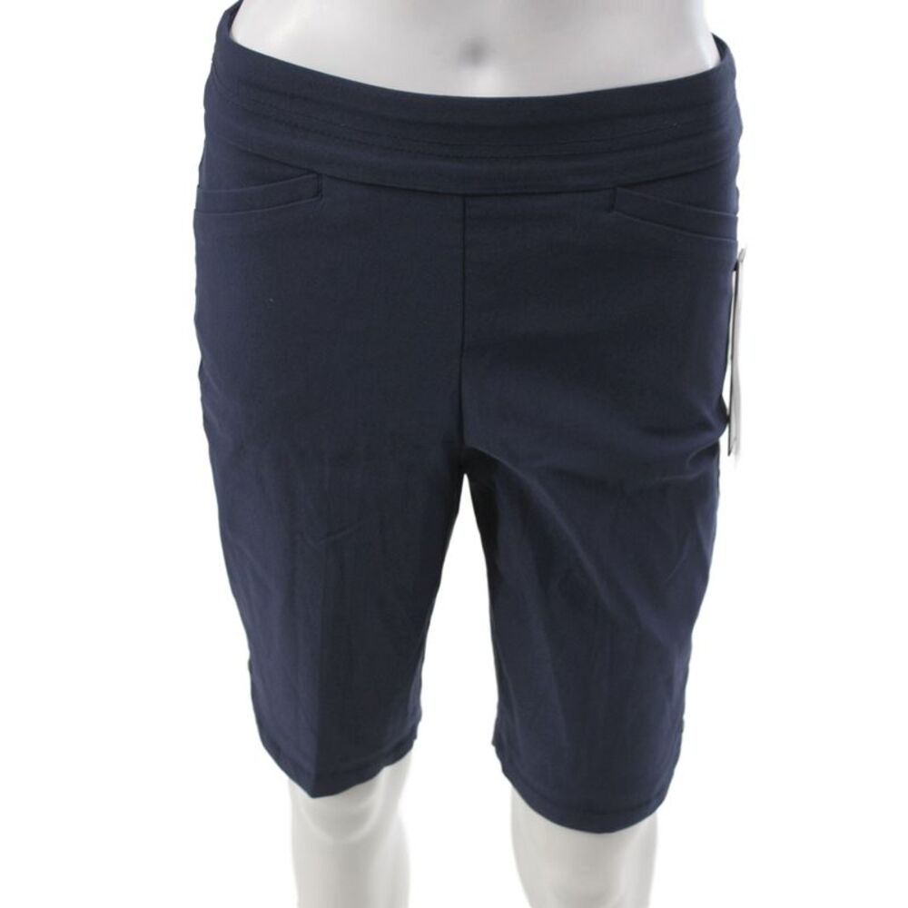 Tribal Women Bermuda Shorts Blue Pull On Rayon Solid Size 4
